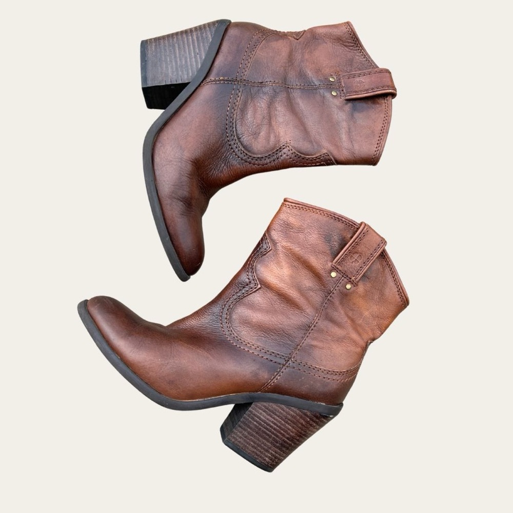 Lucky Brand Brown Leather Ankle Boots